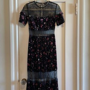 Topshop velvet lace dress